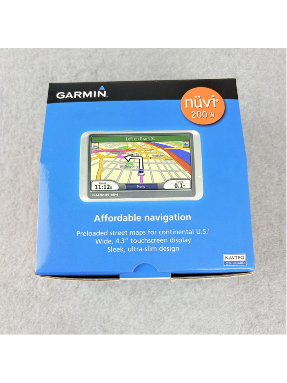 GARMIN nuvi 200W GPS 4.3” Touchscreen Navigation TESTED Box Bundle